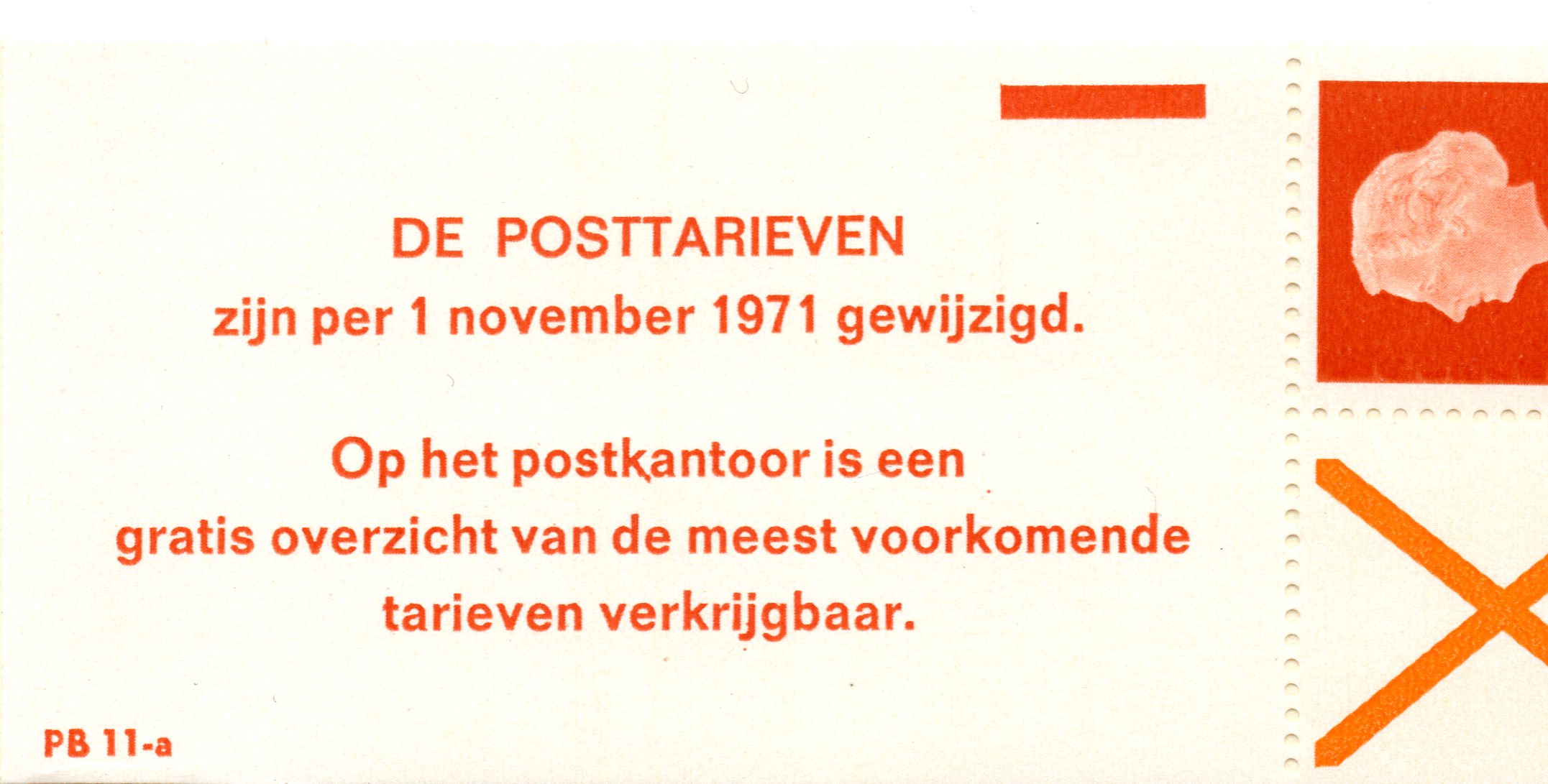 Pb11a met plaatfout in T; verlengde "k" in postkantoor.